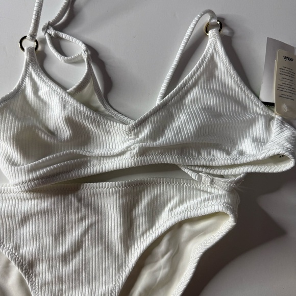 Aerie White Ribbed Bikini Set NWT - Picture 3 of 7